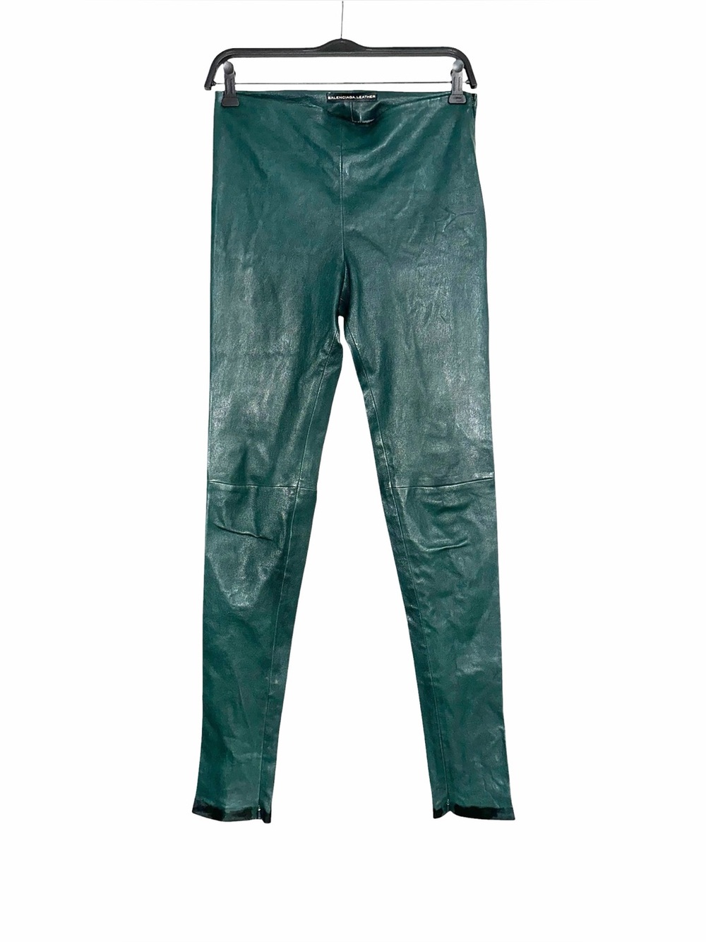 Balenciaga Lamb Leather Green Pull-on Leggings Pants 38 US 6